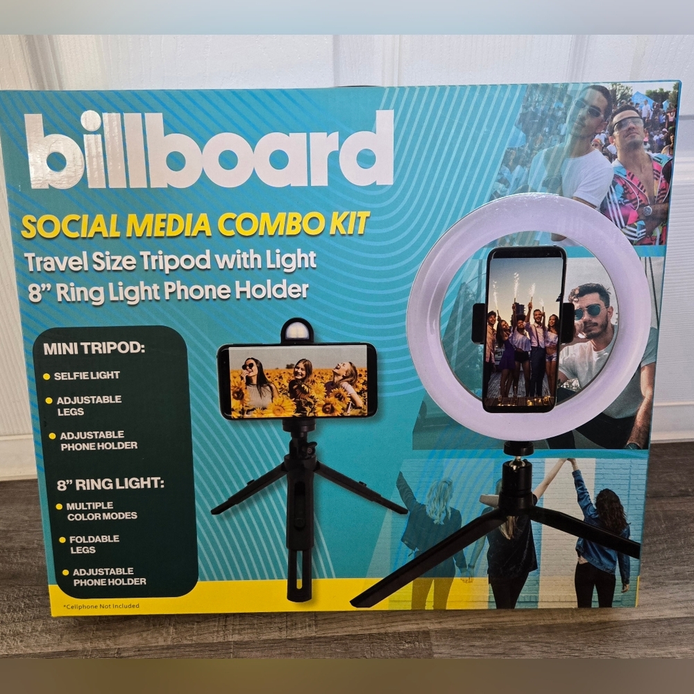 Billboard Social Media Combo Kit with Ring Light and Tripod